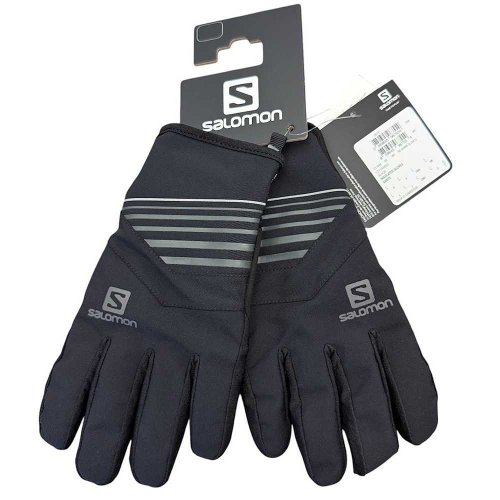NEW Salomon RS Warm Glove Mens Large Black Insulated 3M Thinsulate Winter